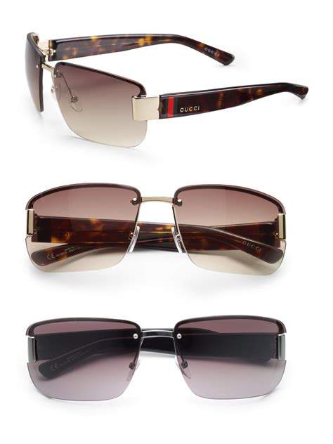 gucci rimless rectangular sunglasses